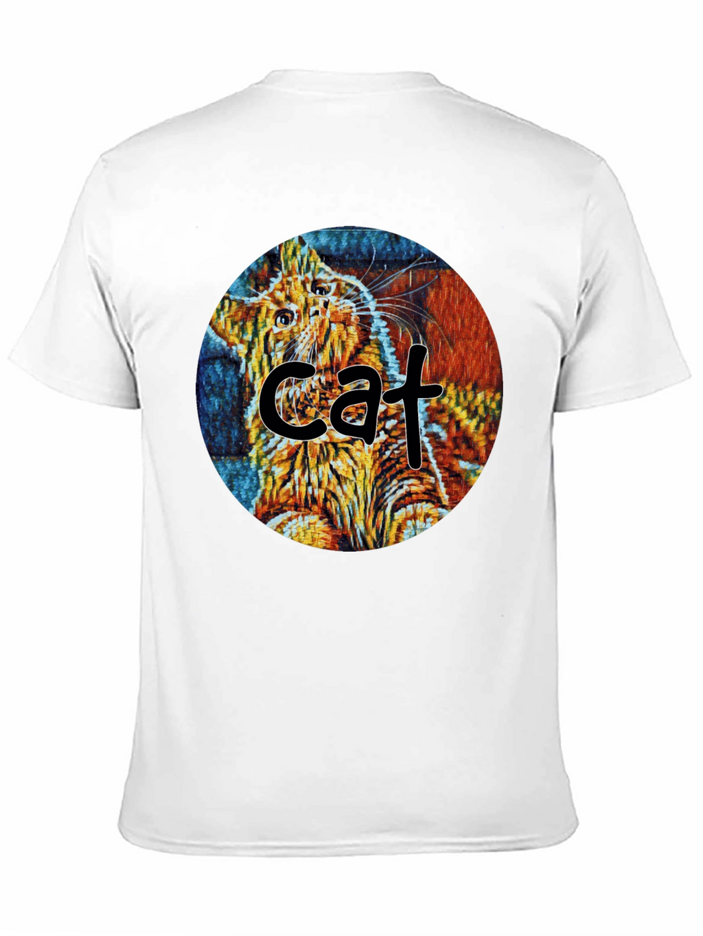 Abstract Cat Graphic T-Shirt - Unique Art Tee