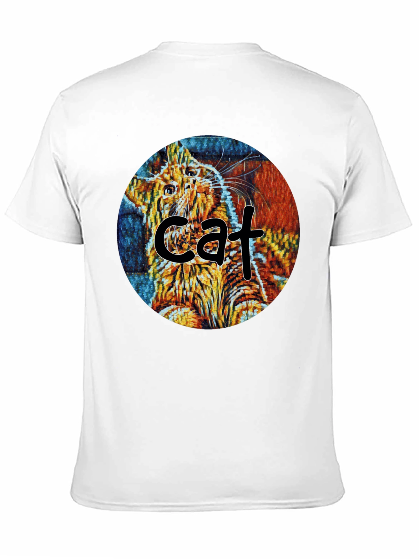Abstract Cat Graphic T-Shirt - Unique Art Tee