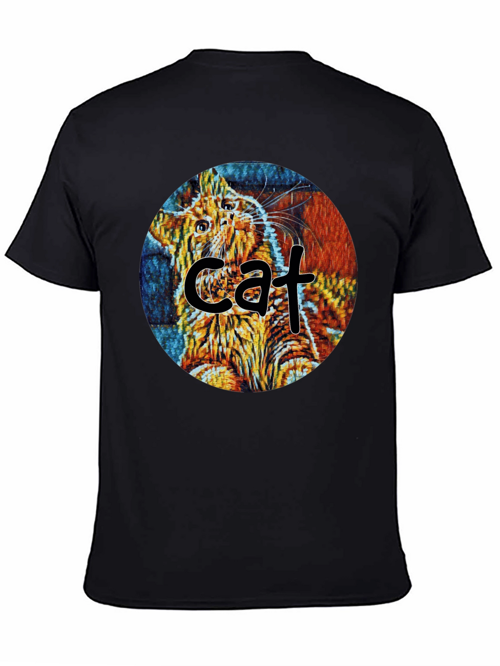 Abstract Cat Graphic T-Shirt - Unique Art Tee