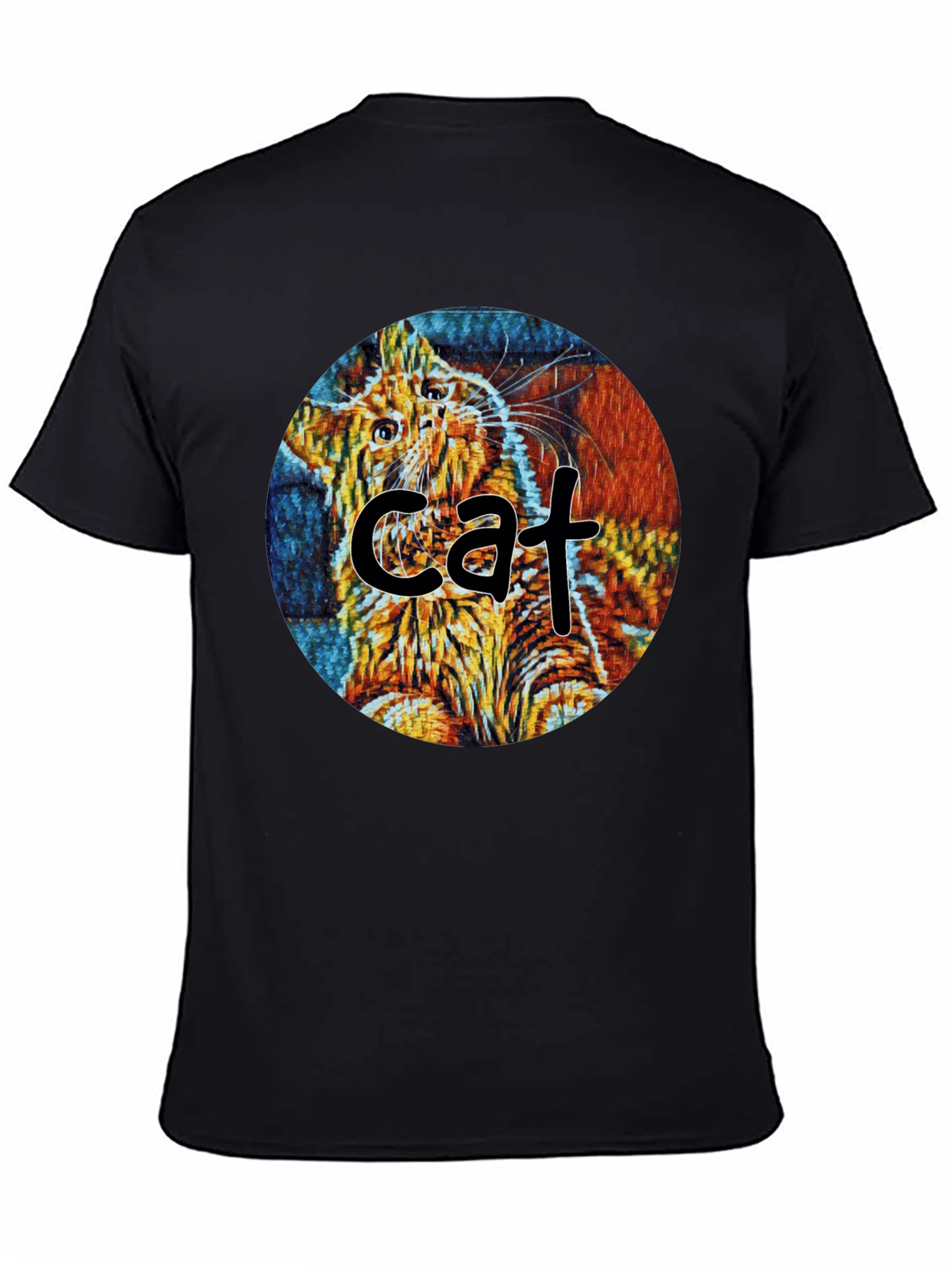 Abstract Cat Graphic T-Shirt - Unique Art Tee