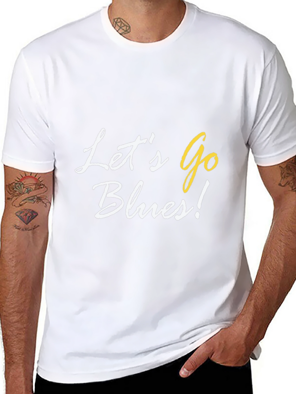 Lets Go Blues! Black Cotton Graphic Tee