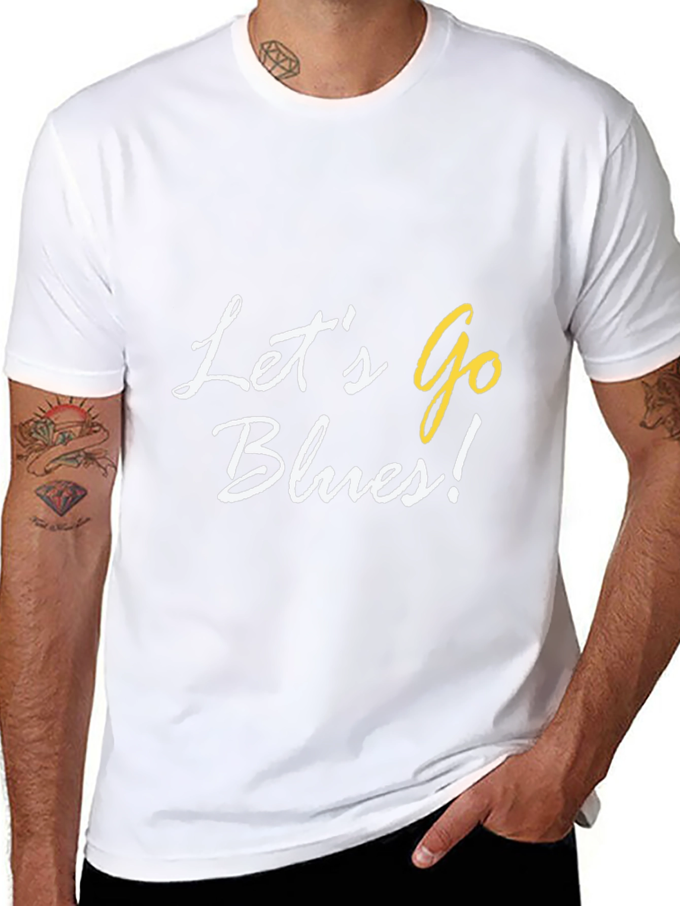 Lets Go Blues! Black Cotton Graphic Tee