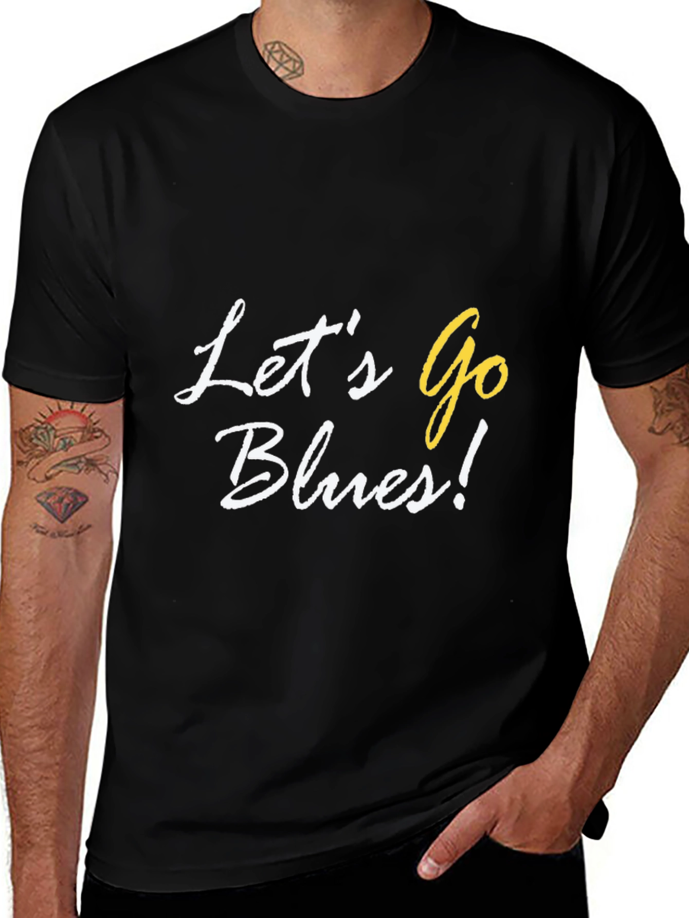Lets Go Blues! Black Cotton Graphic Tee