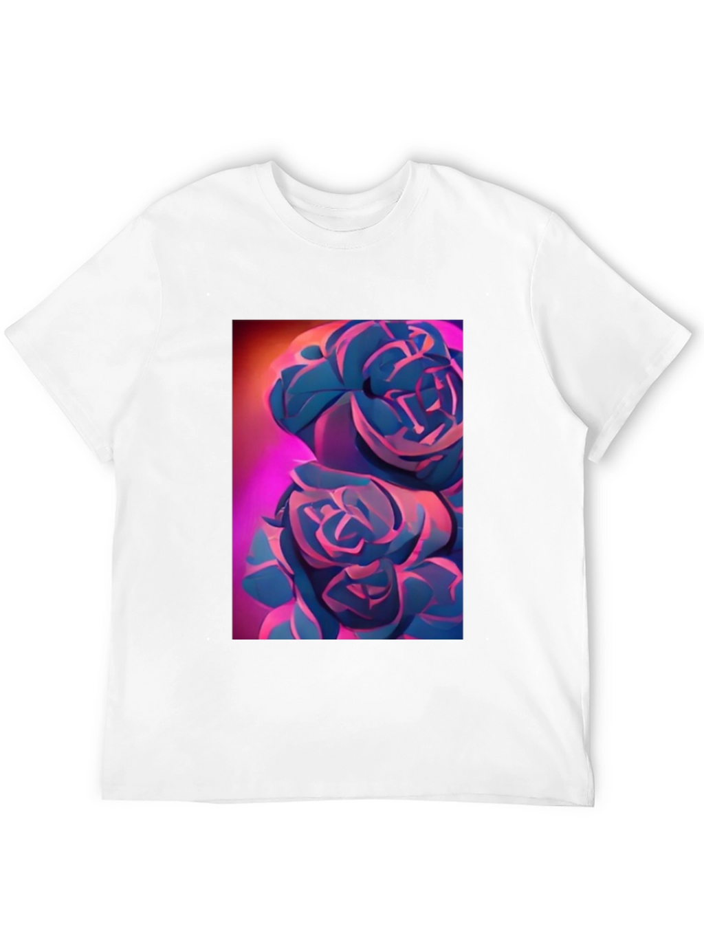 Modern Floral Graphic Tee - Artistic Rose Design