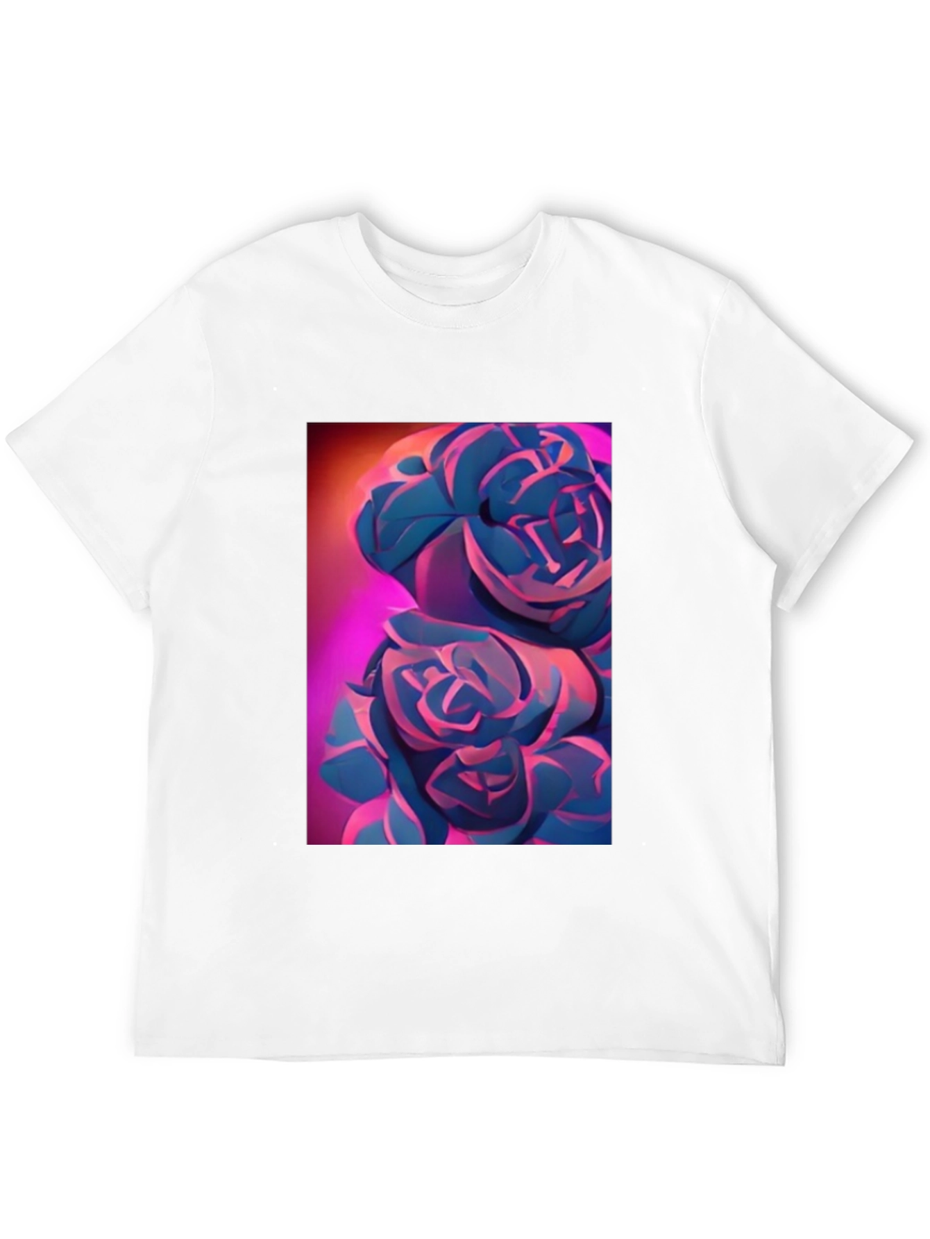 Modern Floral Graphic Tee - Artistic Rose Design