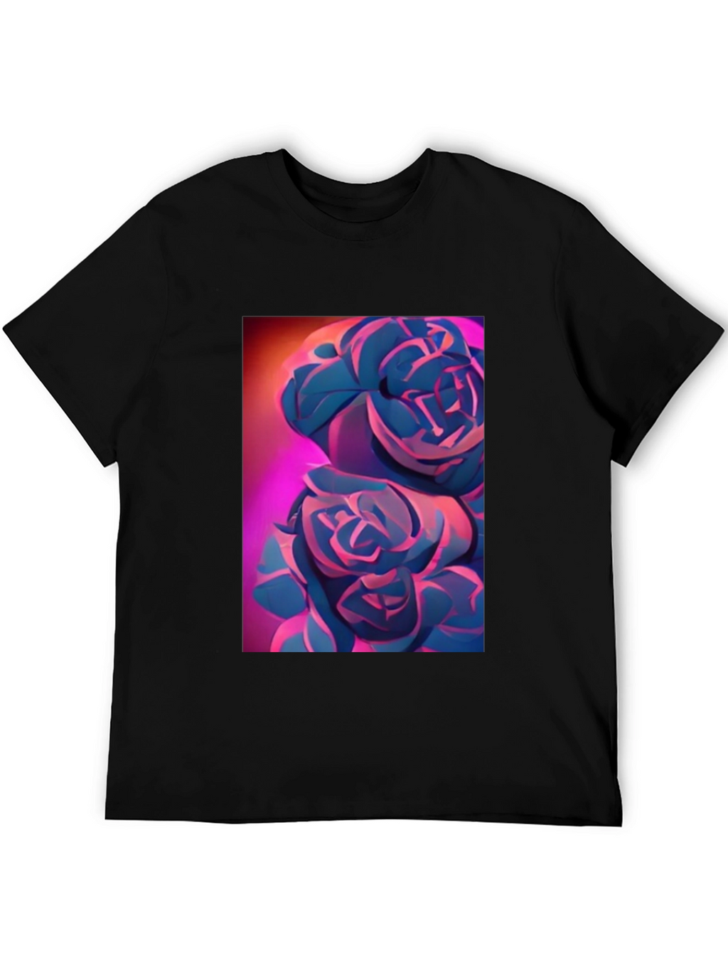 Modern Floral Graphic Tee - Artistic Rose Design