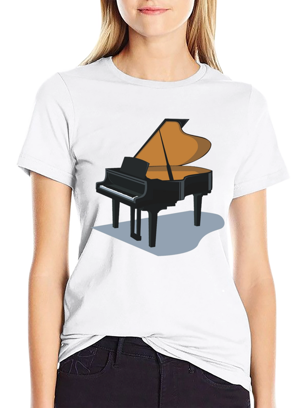 Grand Piano Graphic T-Shirt - Black