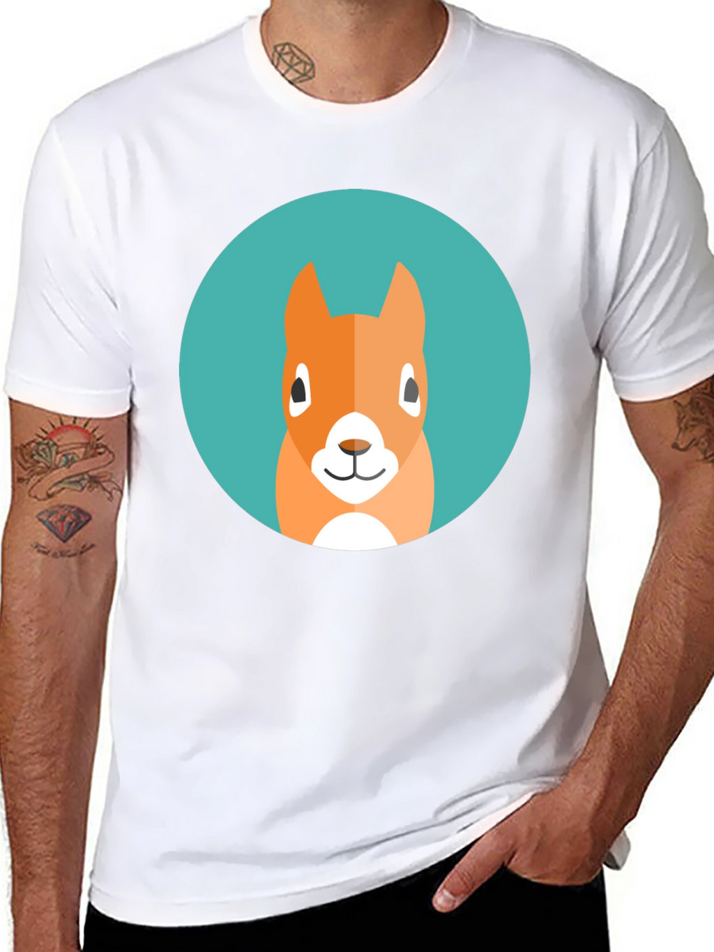 Squirrel Graphic Tee - Casual Black T-Shirt