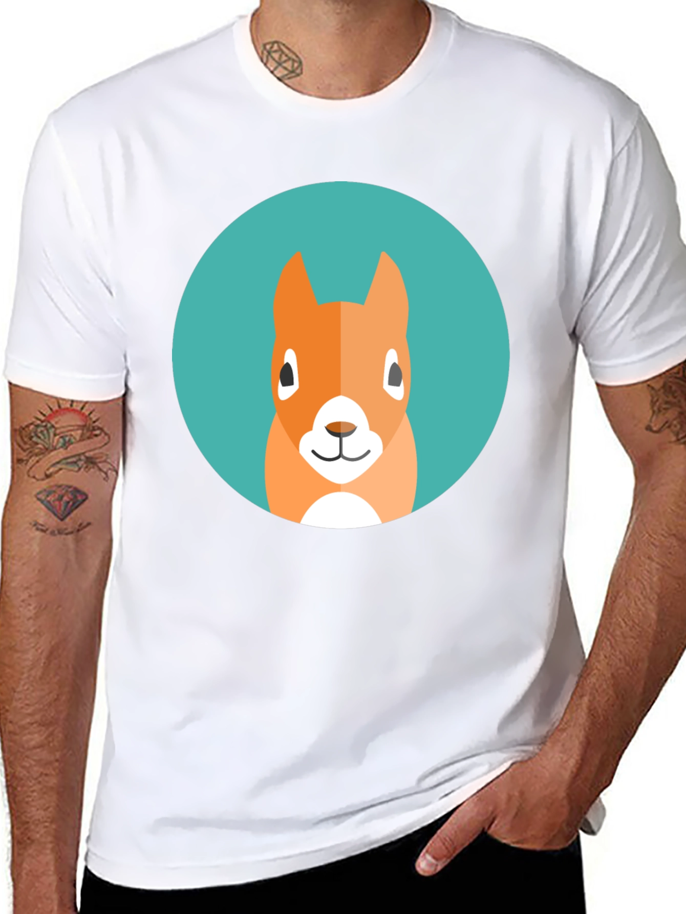 Squirrel Graphic Tee - Casual Black T-Shirt
