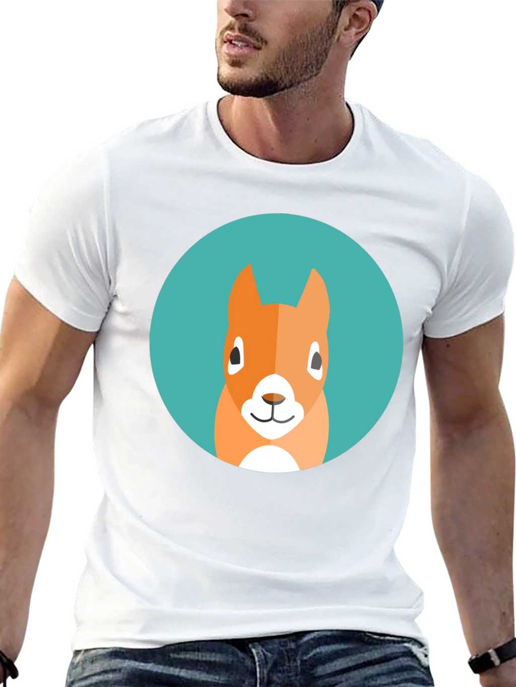Squirrel Graphic Tee - Casual Black T-Shirt