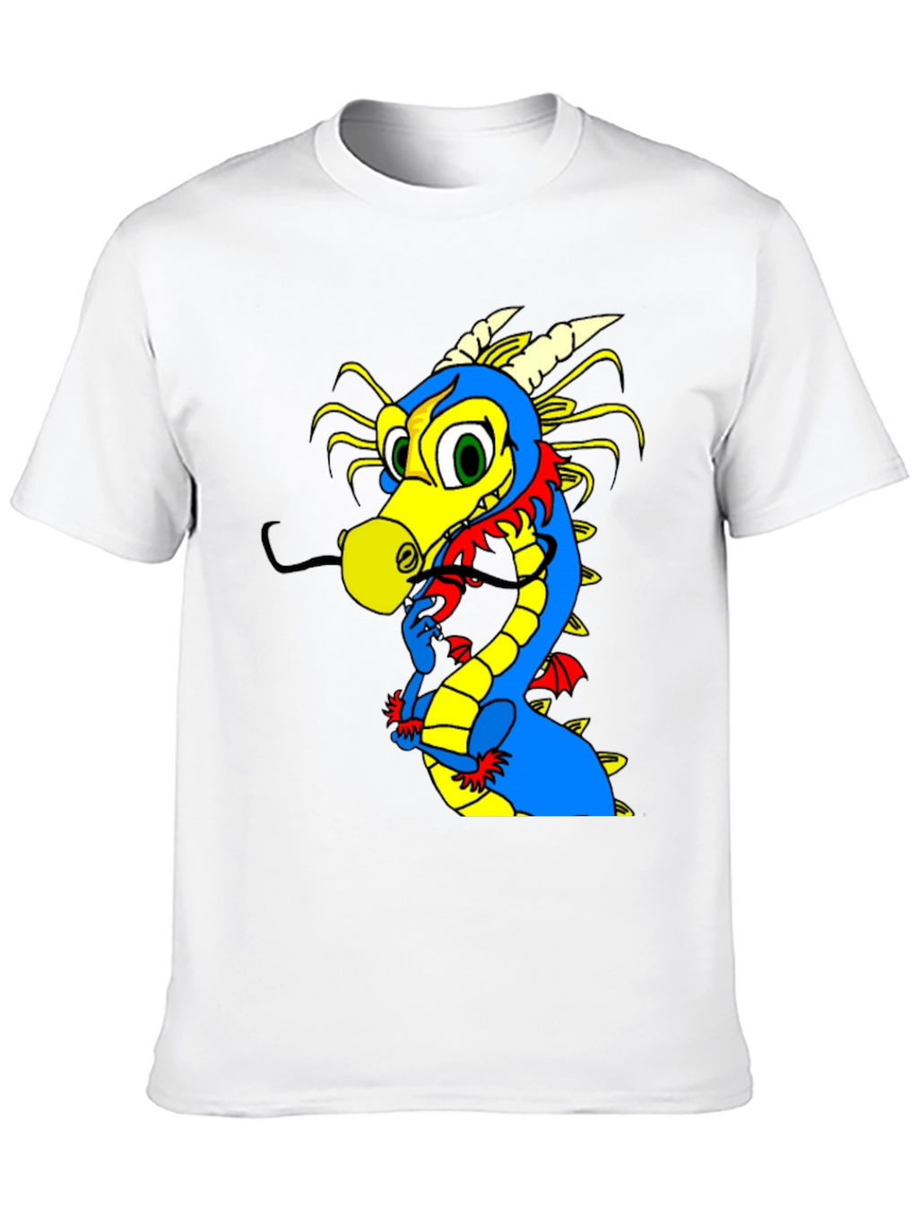 Cartoon Dragon Graphic Tee - Funky Black T-Shirt