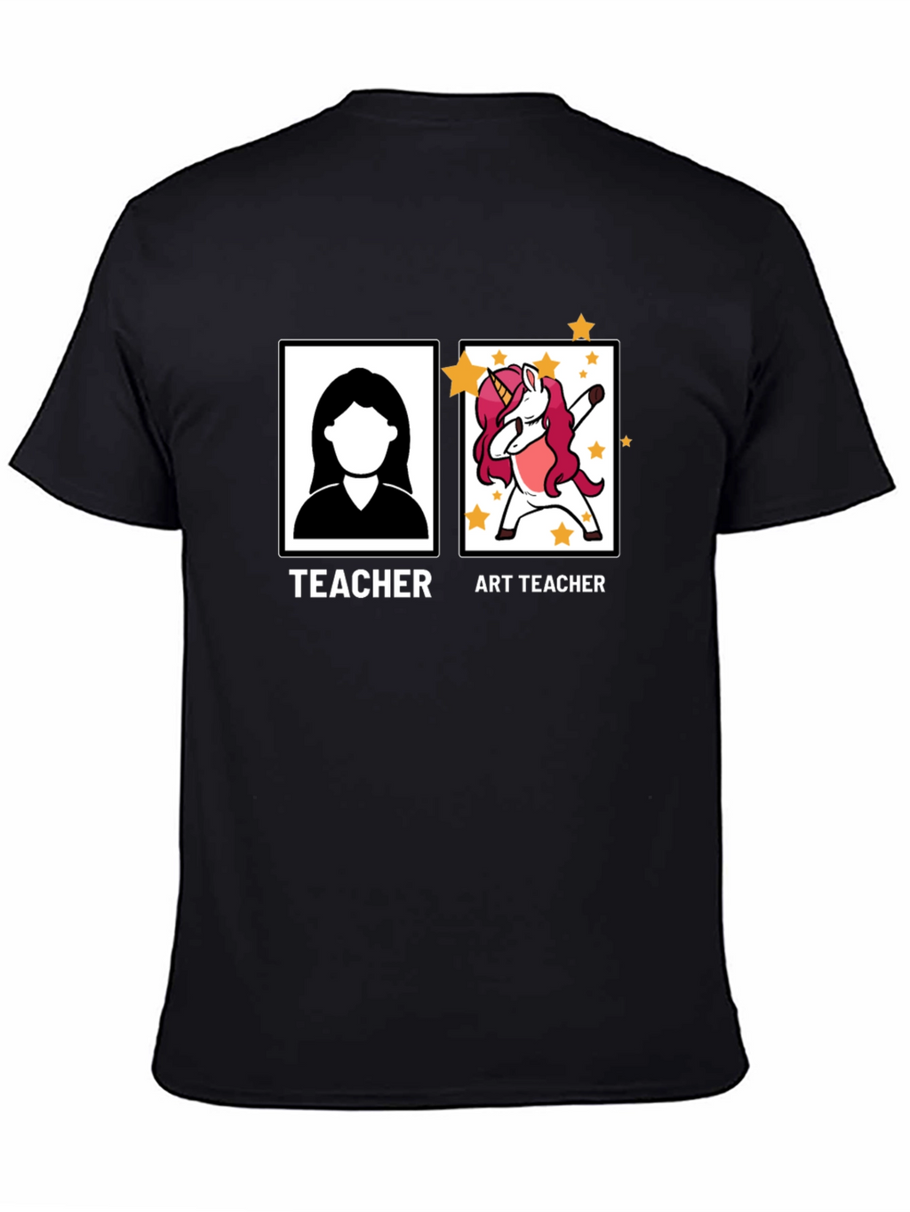 Art Teacher Unicorn Black T-Shirt