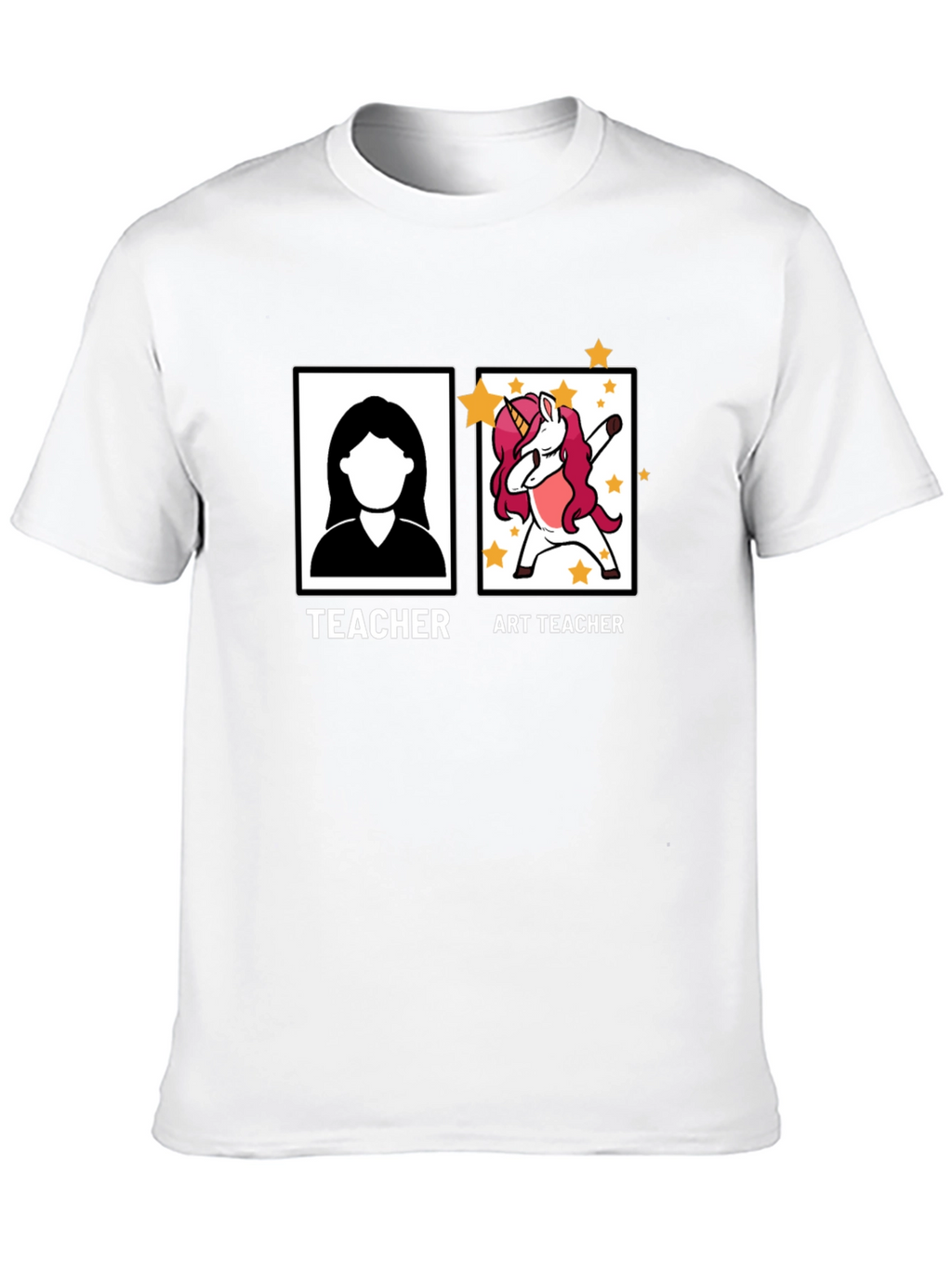 Art Teacher Unicorn Black T-Shirt