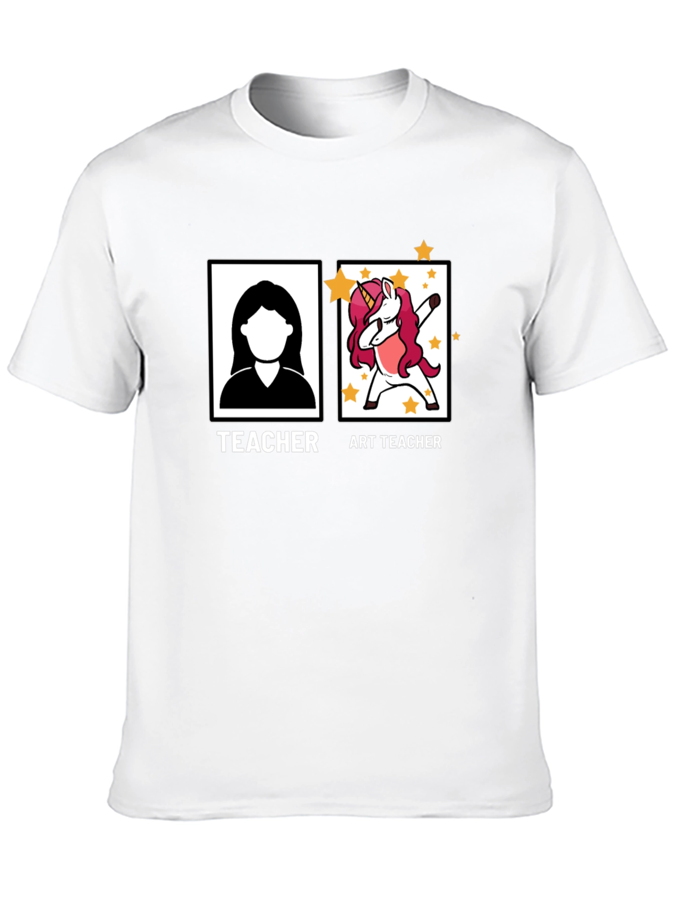 Art Teacher Unicorn Black T-Shirt