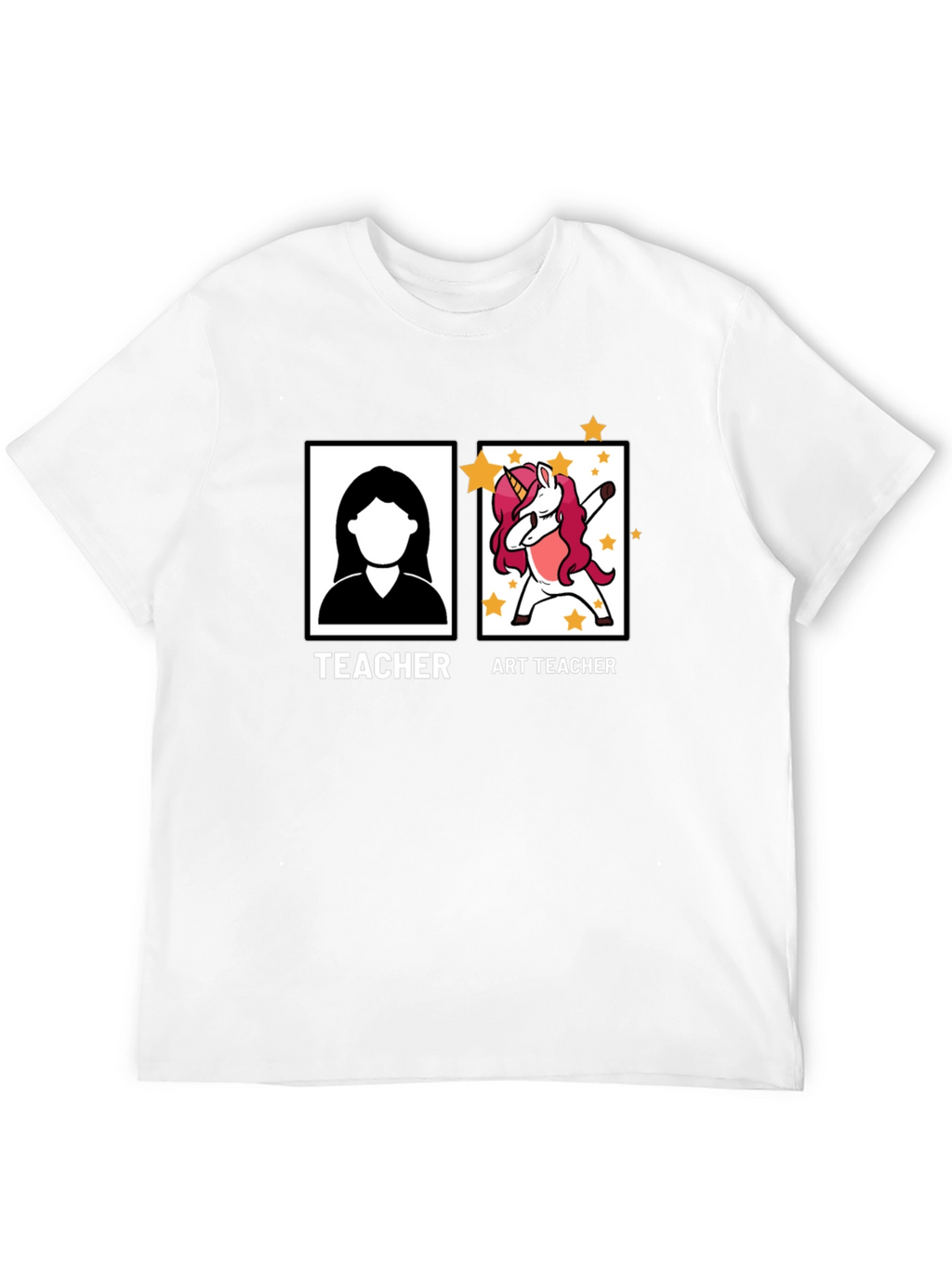 Art Teacher Unicorn Black T-Shirt