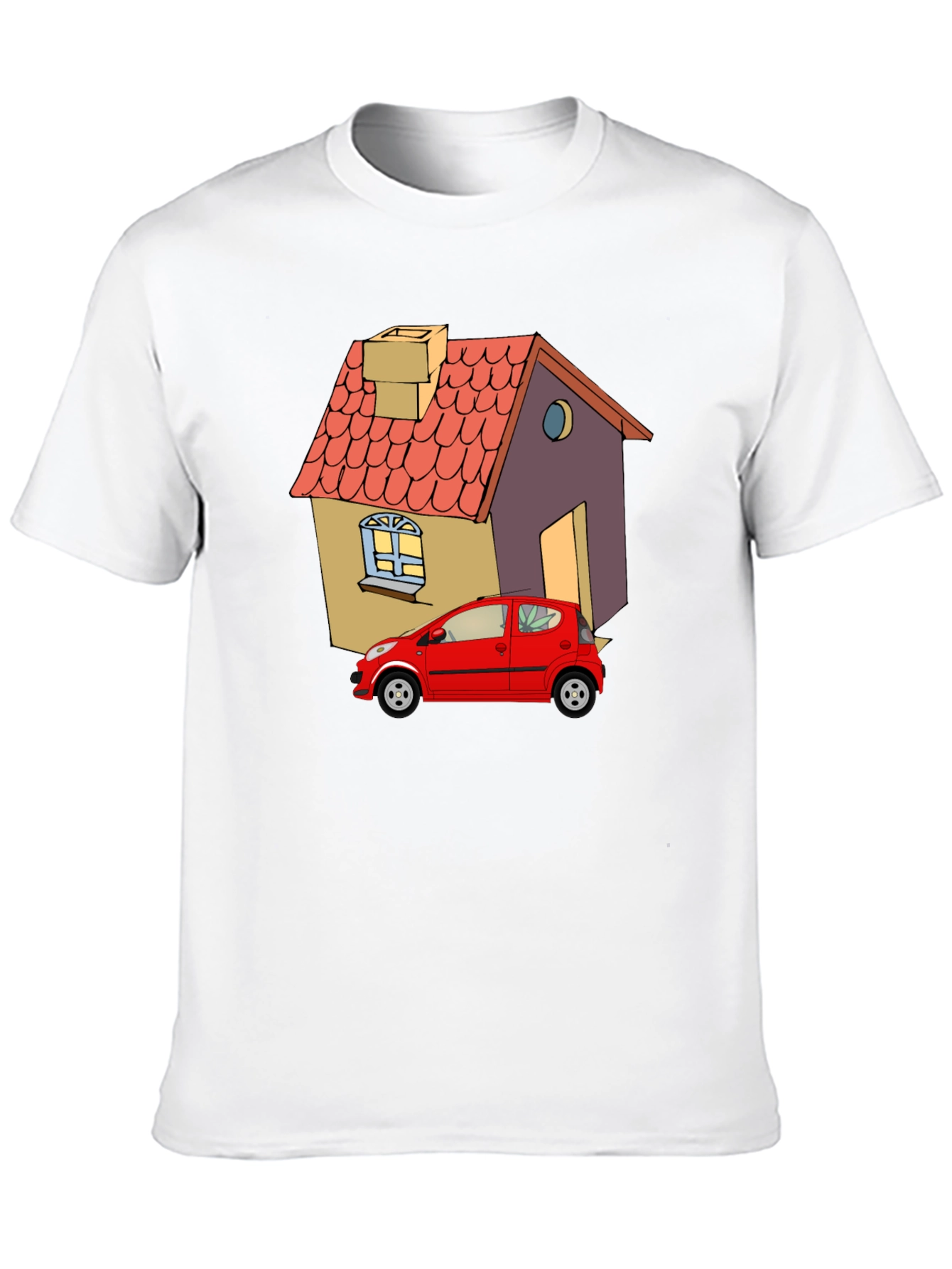 Cartoon House & Car Graphic Tee