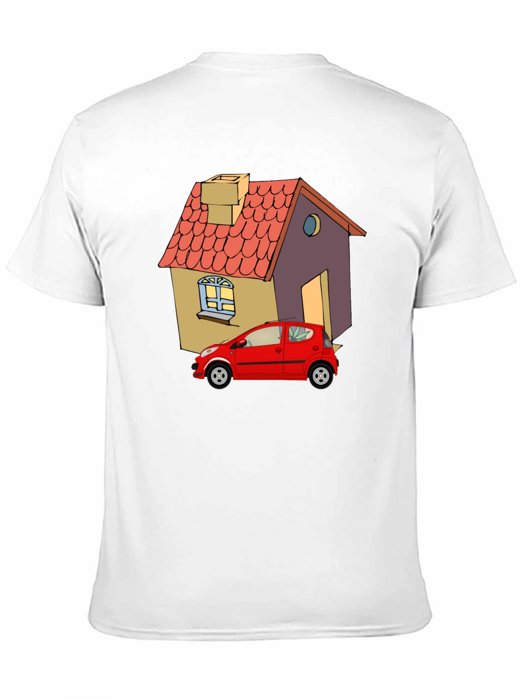 Cartoon House & Car Graphic Tee