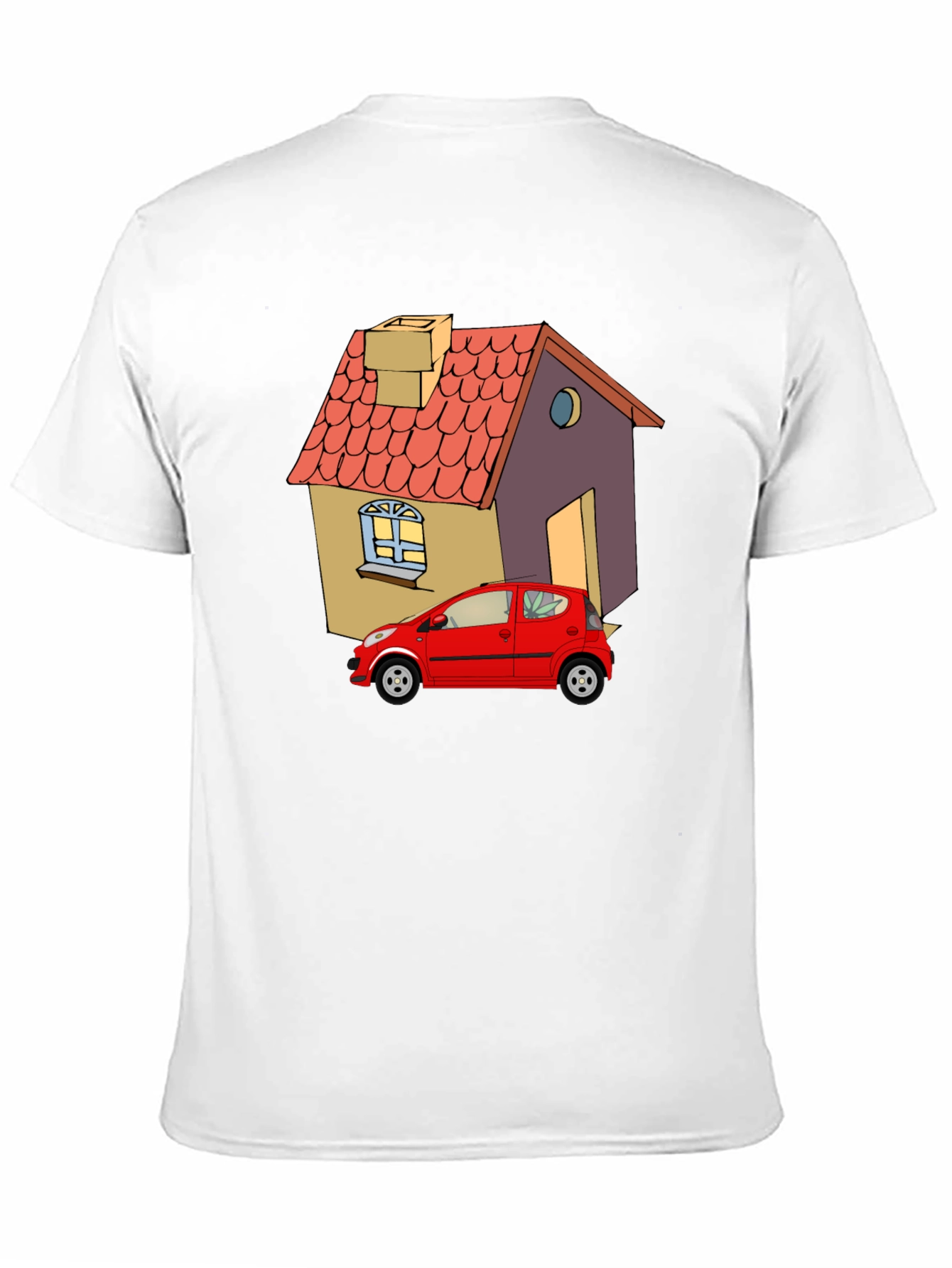 Cartoon House & Car Graphic Tee