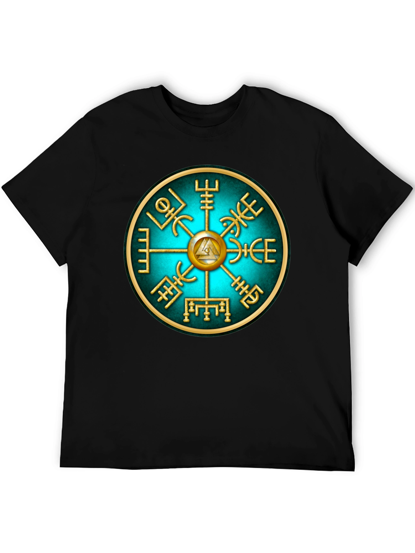 Viking Helm of Awe Graphic Tee - Black Cotton Blend
