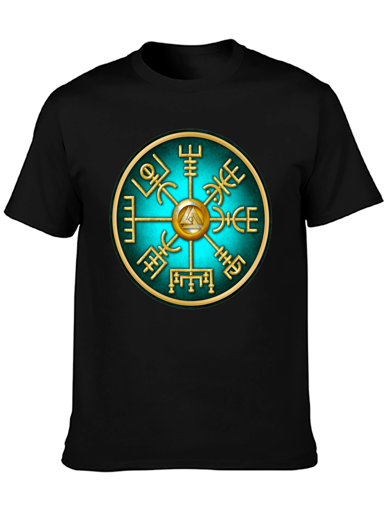 Viking Helm of Awe Graphic Tee - Black Cotton Blend