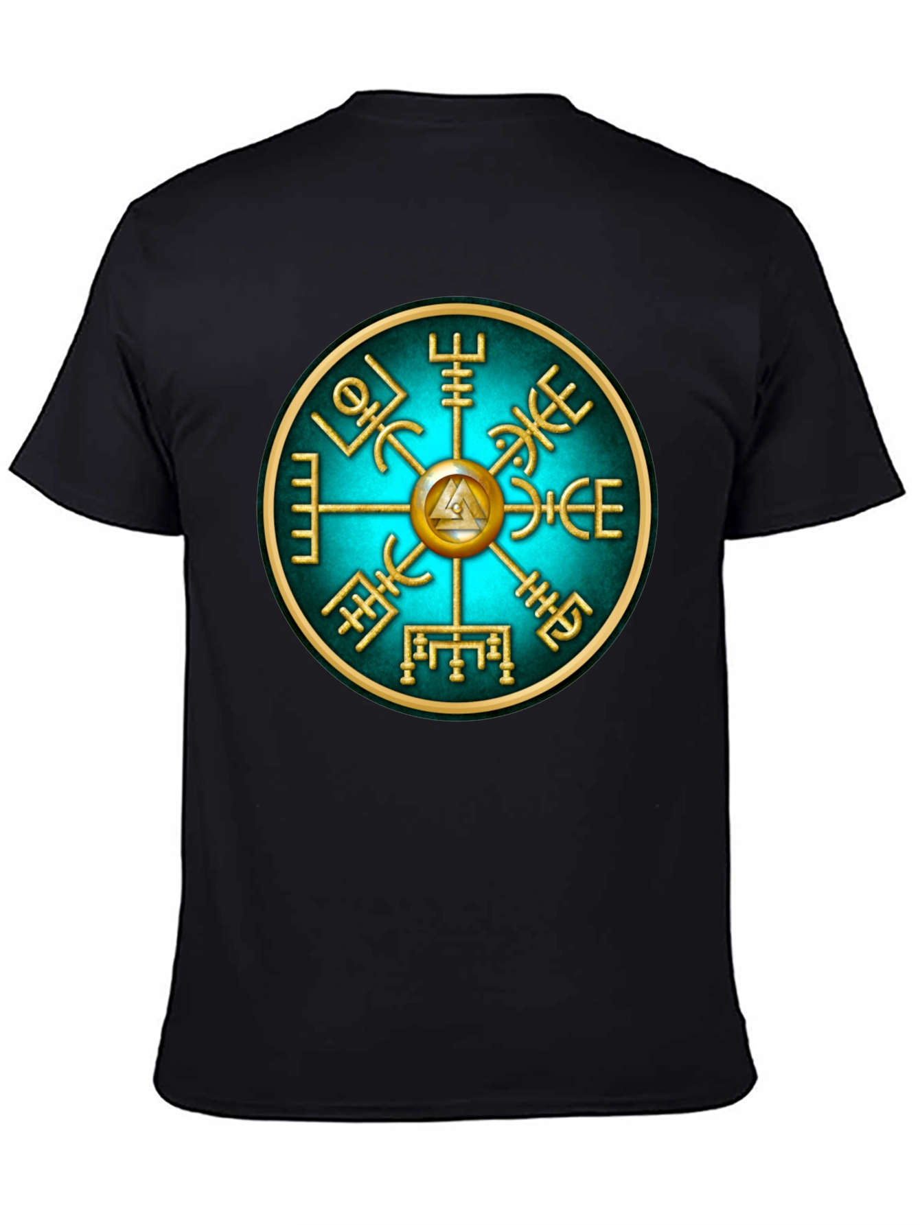 Viking Helm of Awe Graphic Tee - Black Cotton Blend