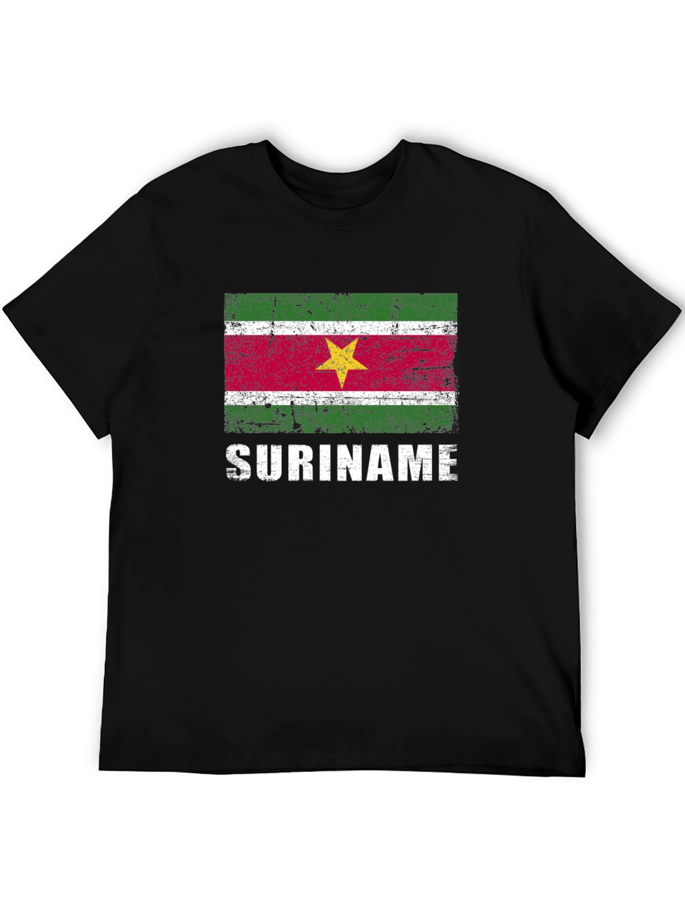 Suriname Flag T-Shirt - Distressed Design