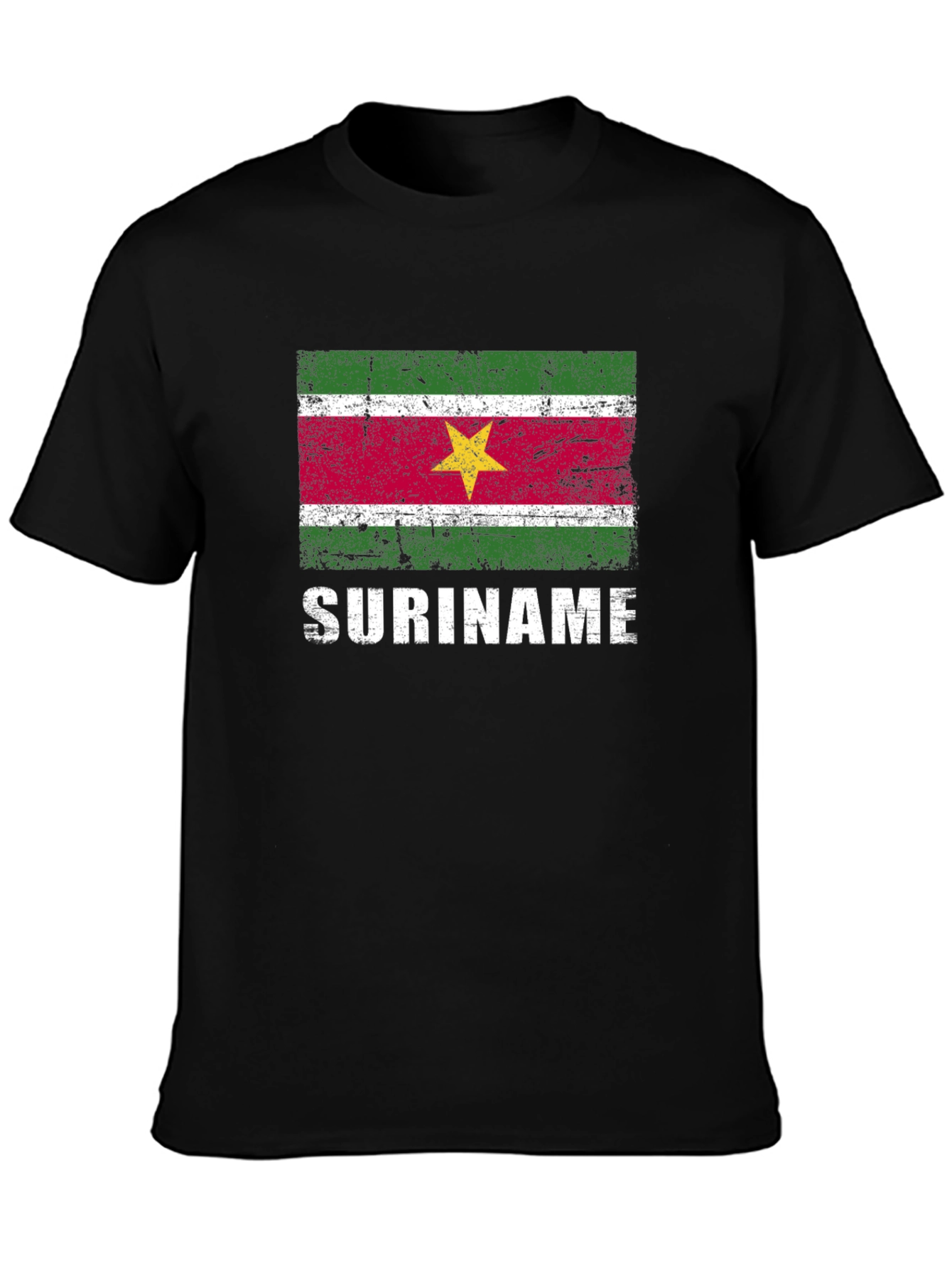 Suriname Flag T-Shirt - Distressed Design