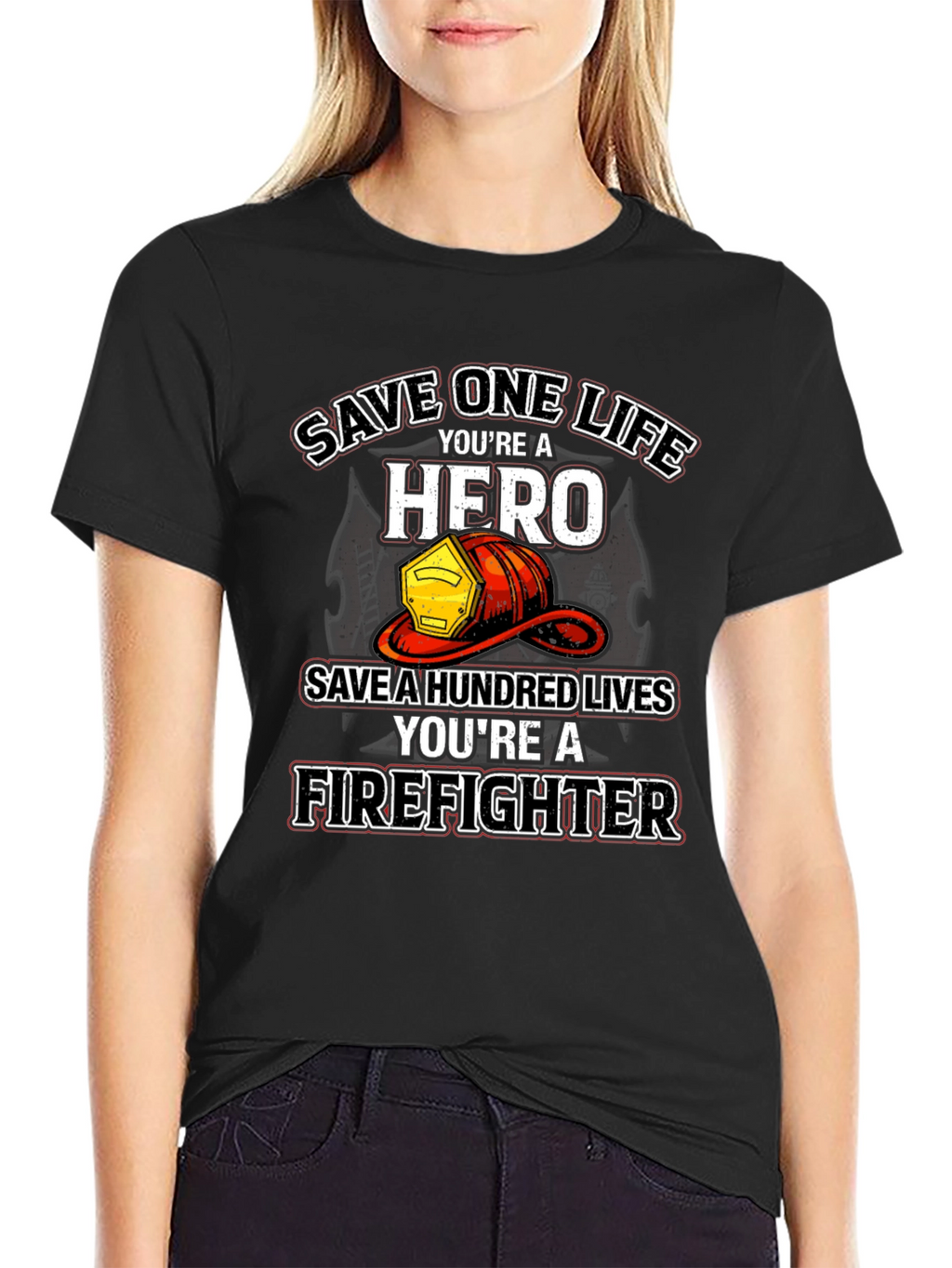 Firefighter Hero T-Shirt - Save Lives Design