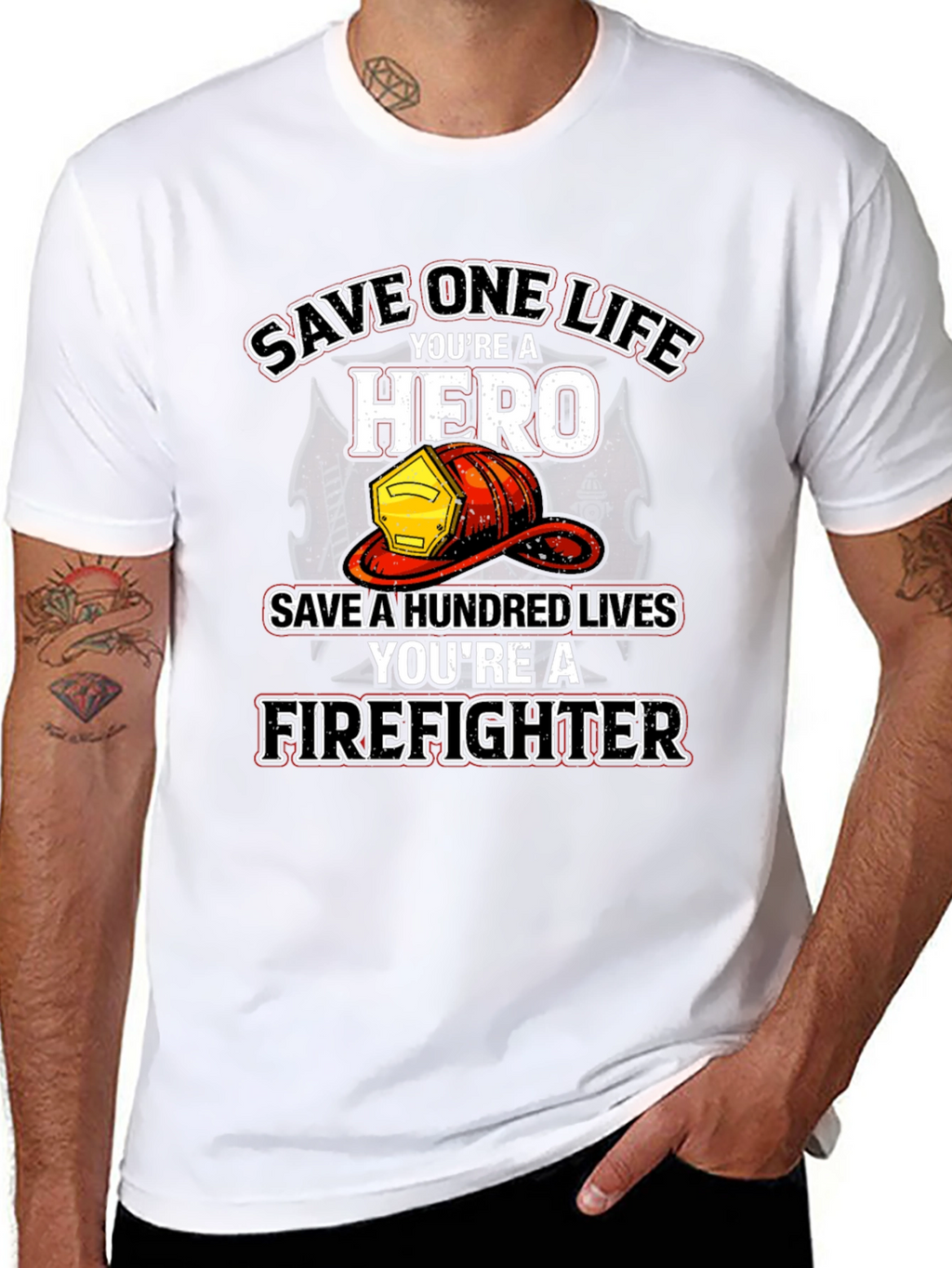 Firefighter Hero T-Shirt - Save Lives Design
