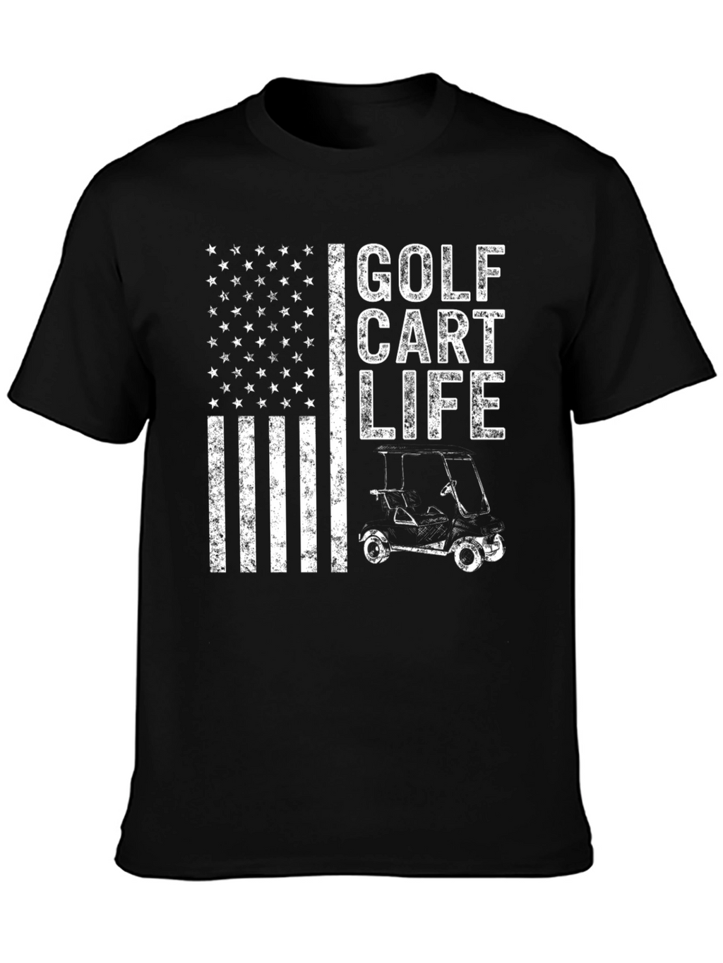 Golf Cart Life USA Flag Graphic Tee