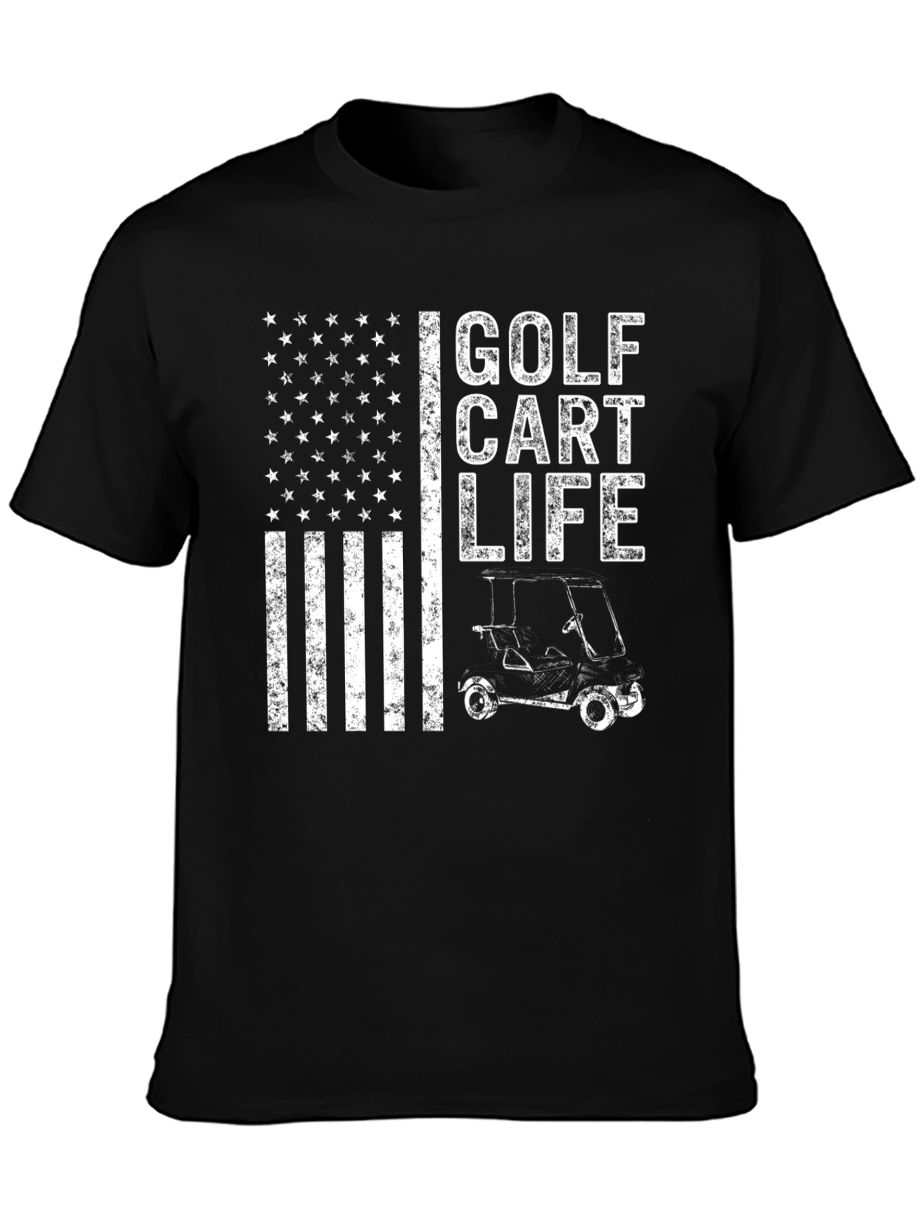 Golf Cart Life USA Flag Graphic Tee