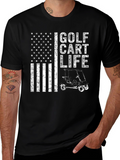 Golf Cart Life USA Flag Graphic Tee