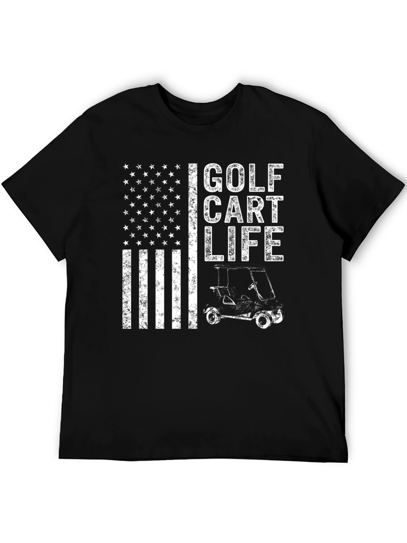 Golf Cart Life USA Flag Graphic Tee