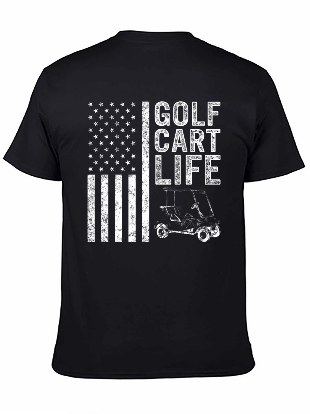 Golf Cart Life USA Flag Graphic Tee