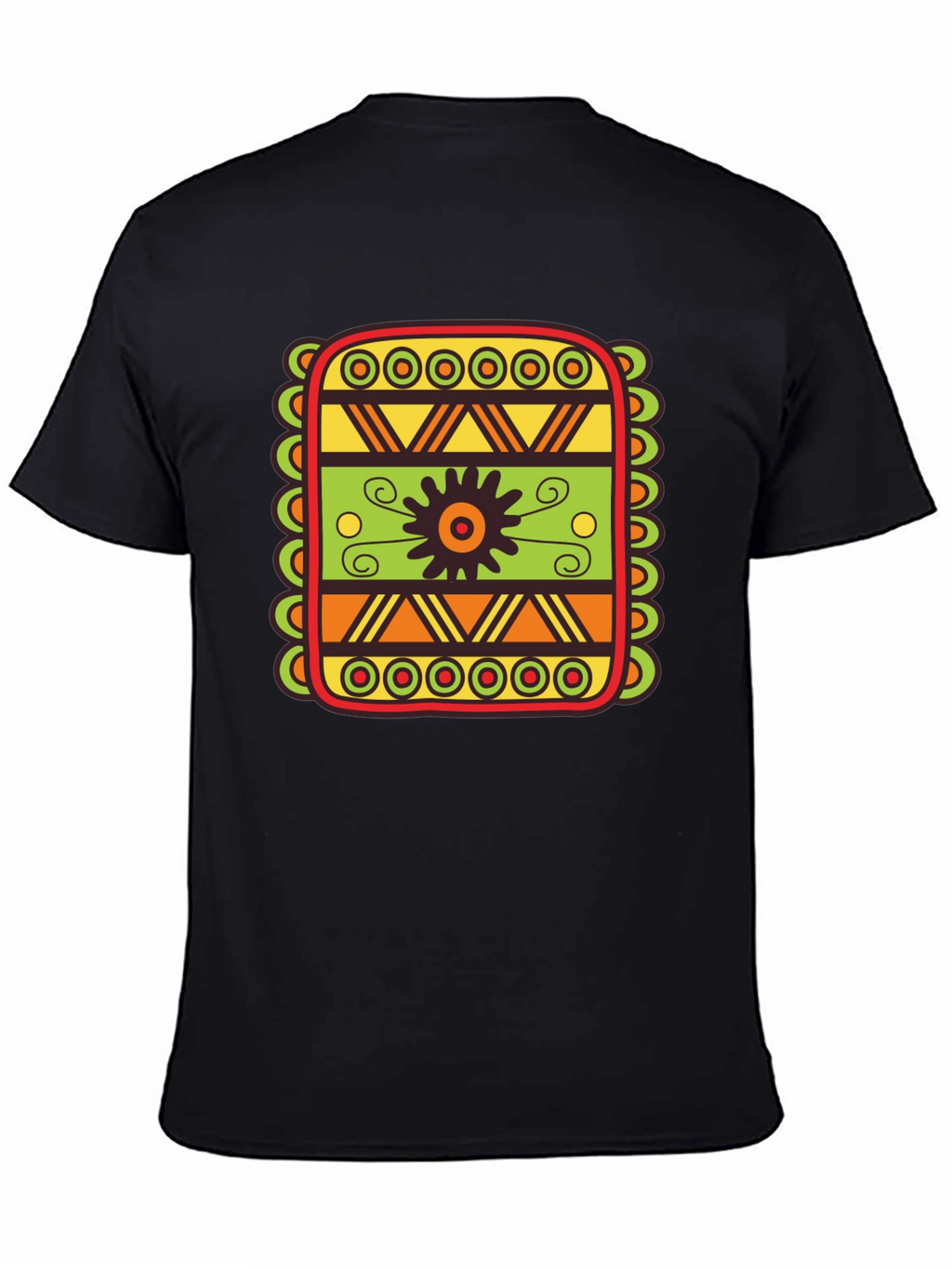 Tribal Pattern Graphic Black T-Shirt