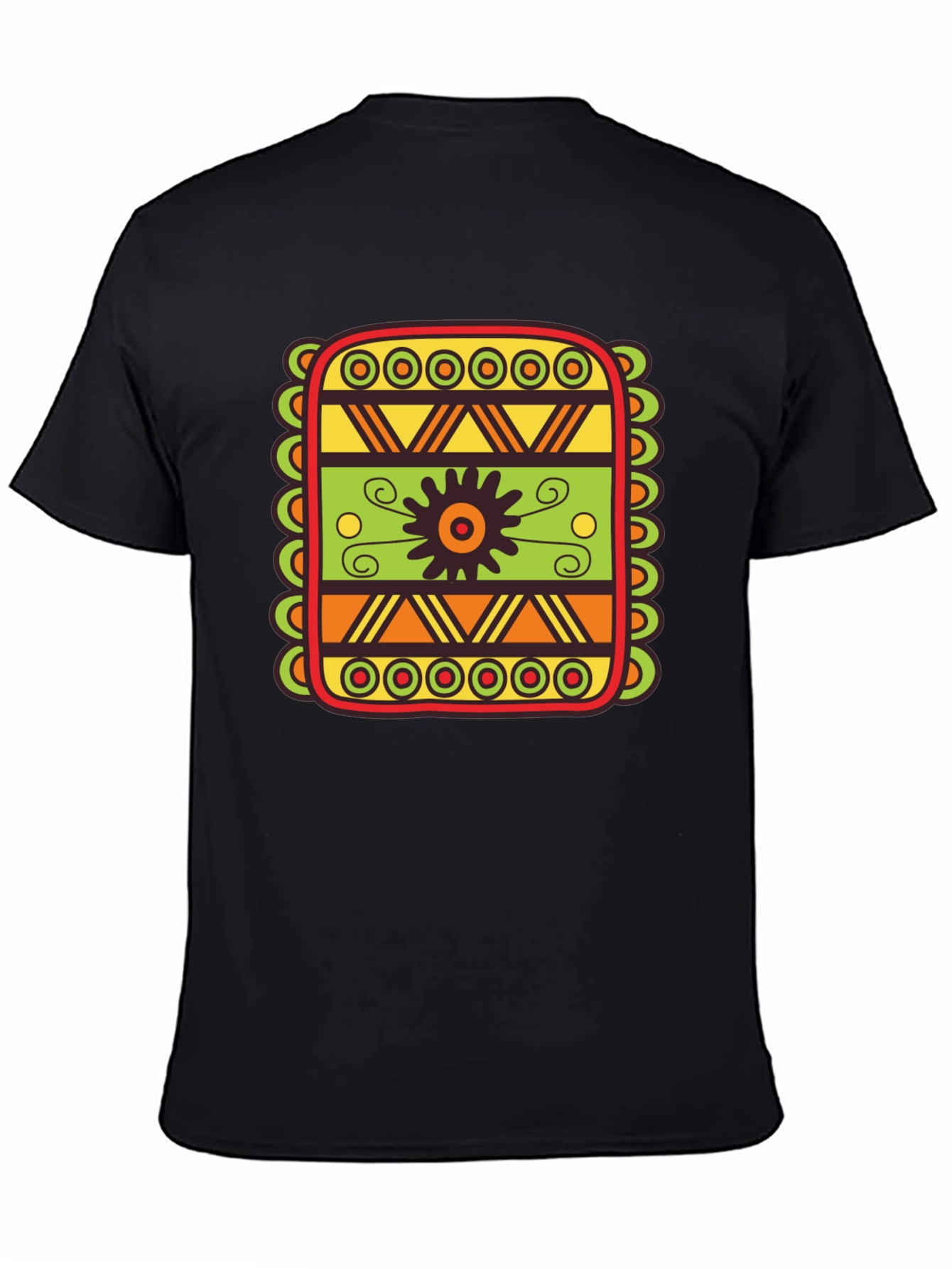 Tribal Pattern Graphic Black T-Shirt