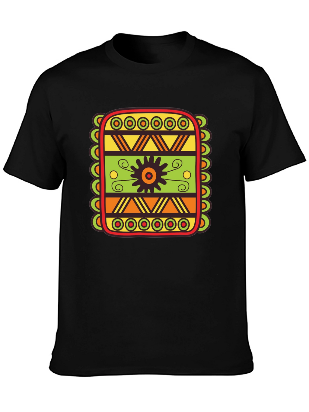 Tribal Pattern Graphic Black T-Shirt