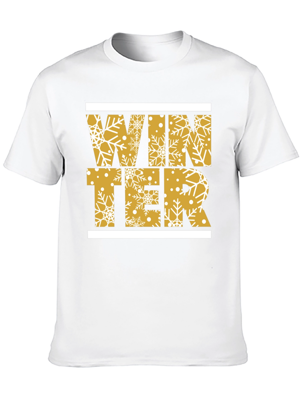 Winter Snowflake Graphic Print Black T-Shirt
