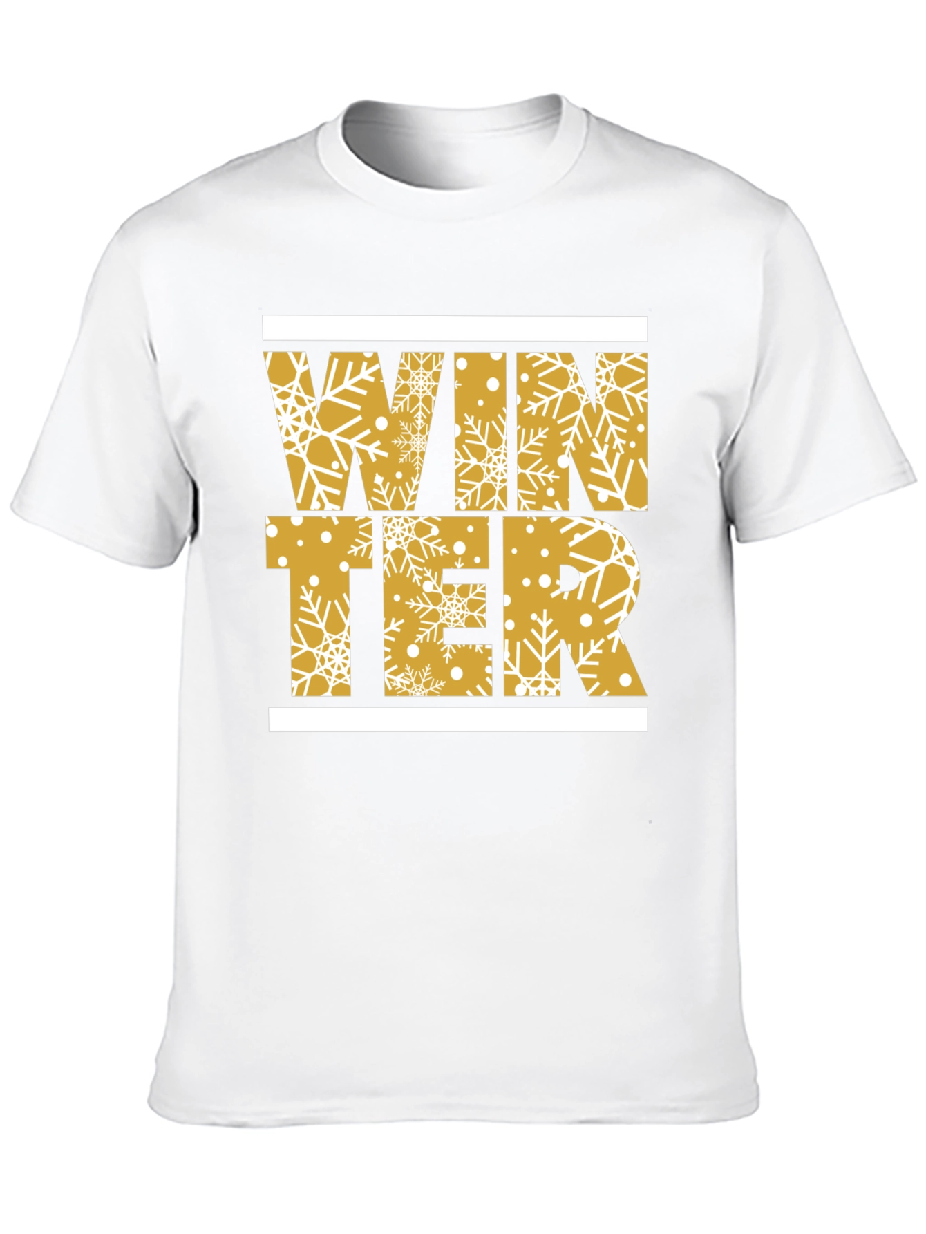 Winter Snowflake Graphic Print Black T-Shirt