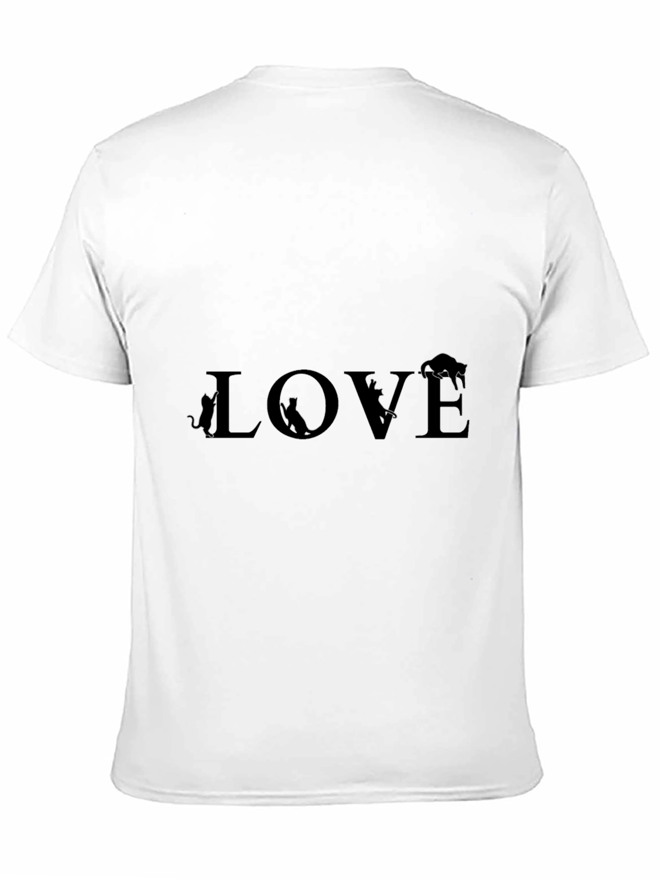 Love Cats Graphic T-Shirt - Black