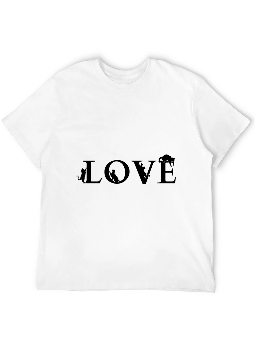 Love Cats Graphic T-Shirt - Black