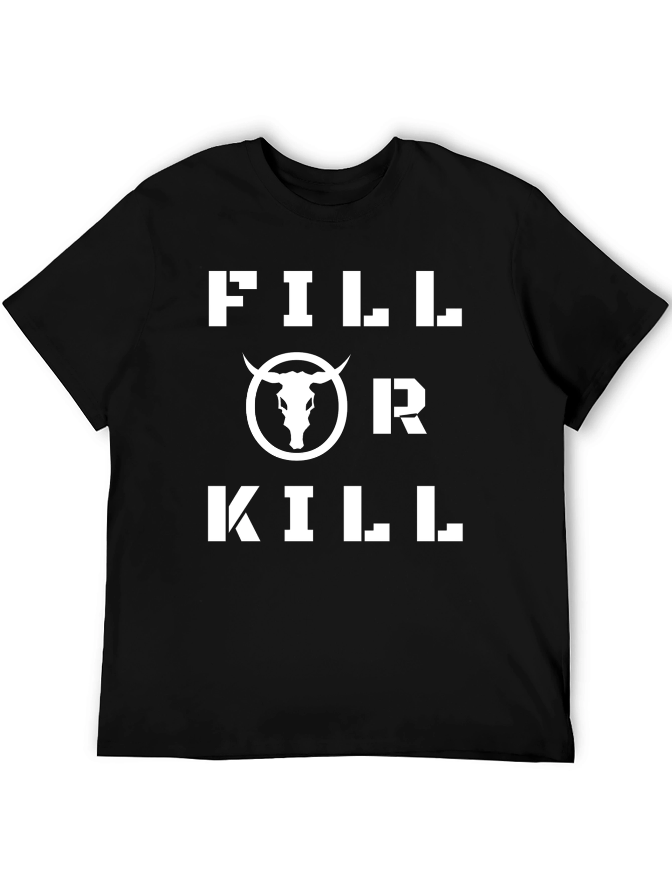 Fill or Kill Bull Graphic Black T-Shirt
