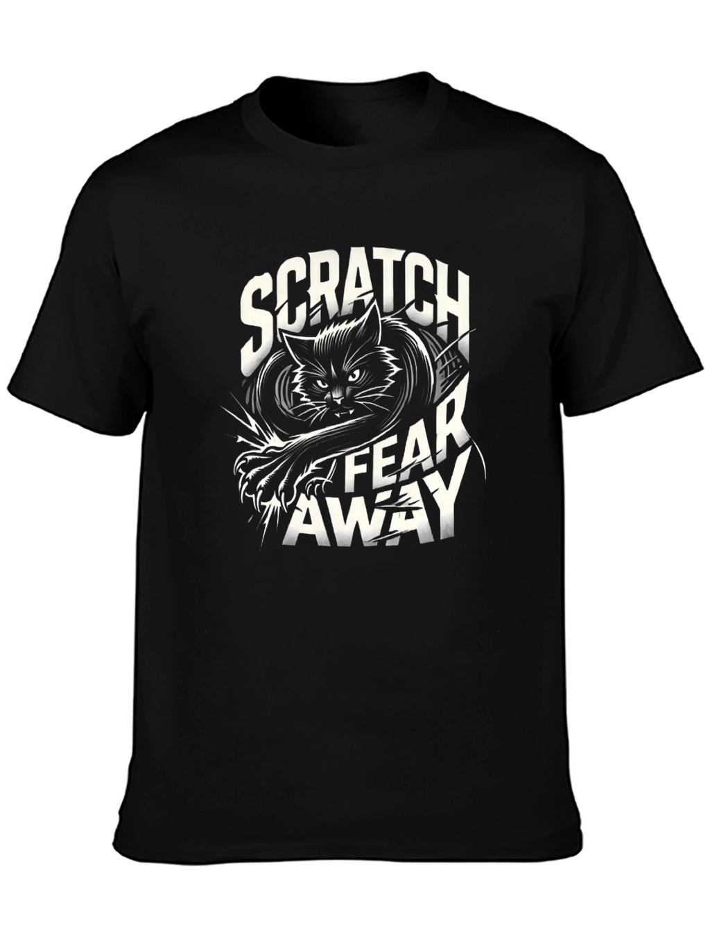 Scratch Fear Away Black Cat Graphic Tee