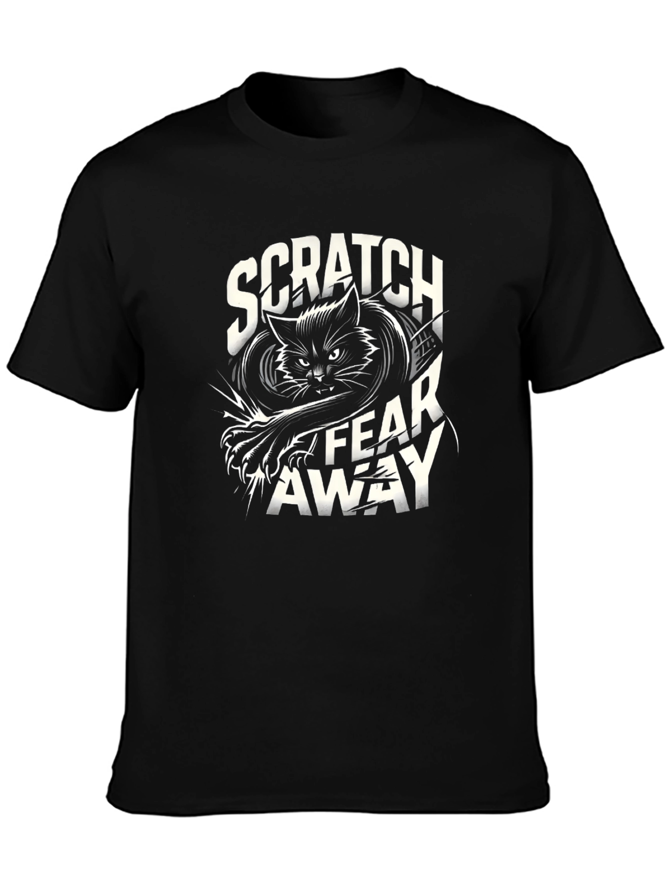 Scratch Fear Away Black Cat Graphic Tee