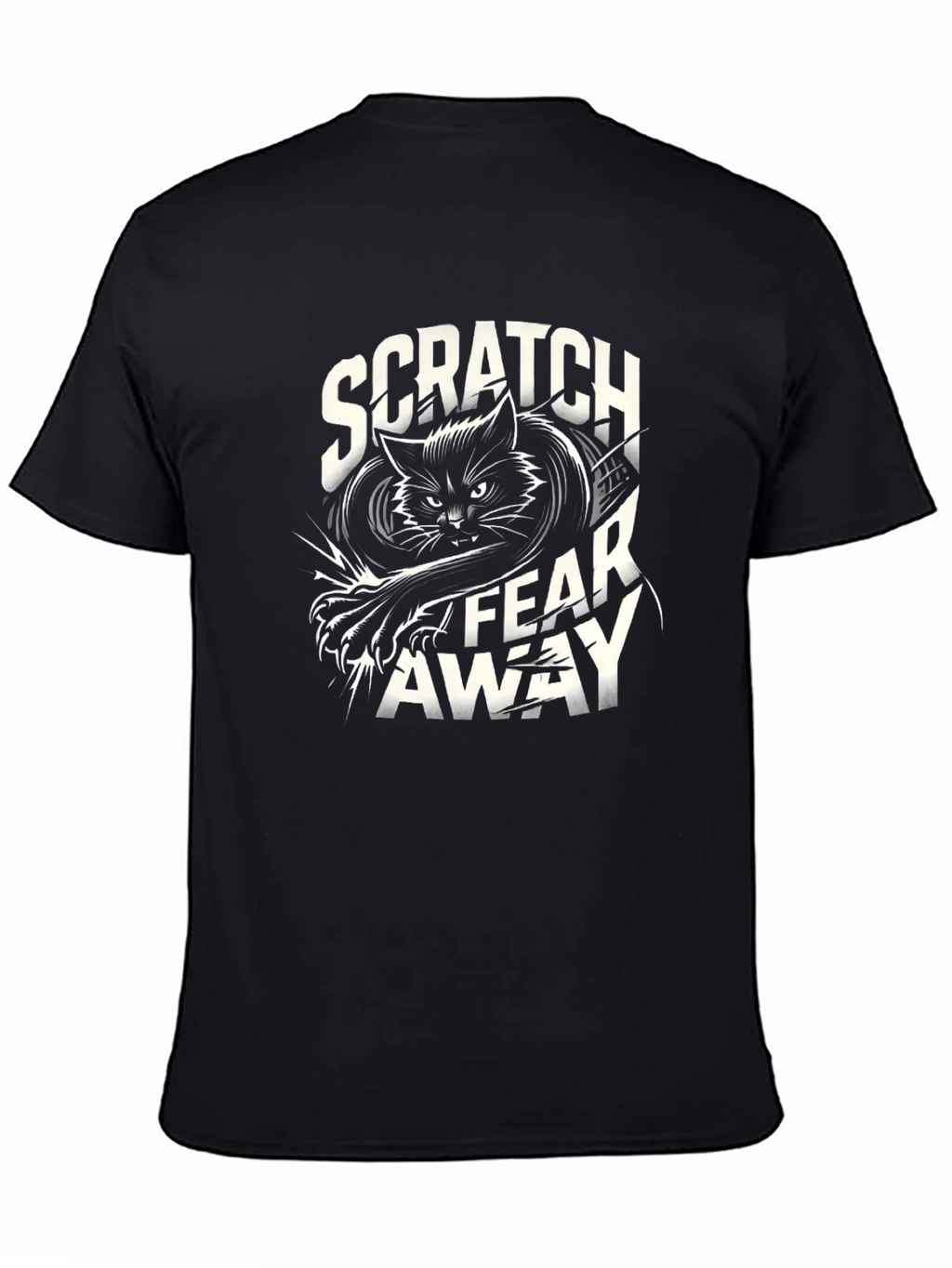 Scratch Fear Away Black Cat Graphic Tee