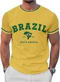 Men's Letter Graphic Soccer Jersey T-Shirt, Crew Neck Short Sleeve