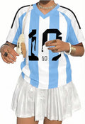 Women's Oversized Soccer Jersey V-Neck Short Sleeve Top