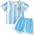 Infant Toddler Baby Boy Soccer Jersey Set - Short Sleeve 2Pcs Summer Clothes