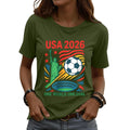 Women's Soccer Cup T-Shirt, Crew Neck, Short Sleeve, Printed Top