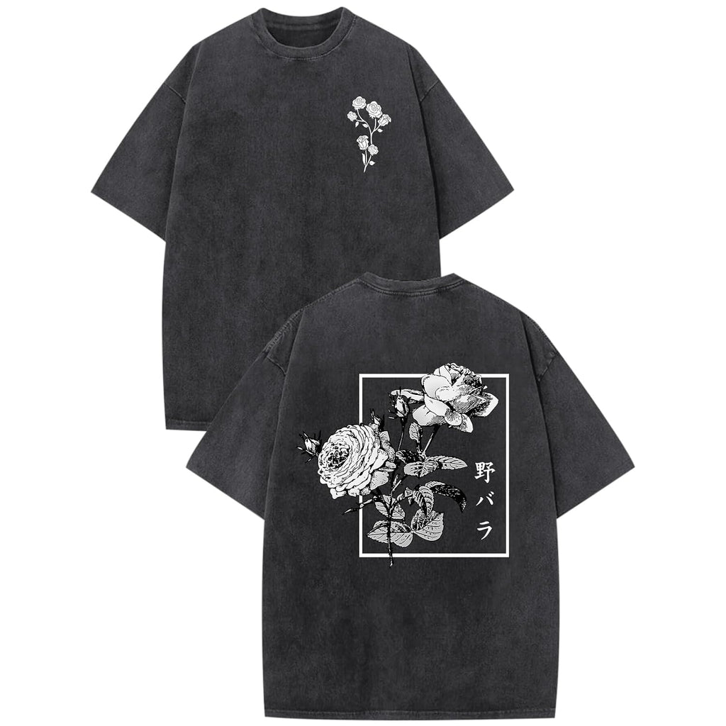 Men's Vintage Oversized Acid Wash Floral Soccer Jersey